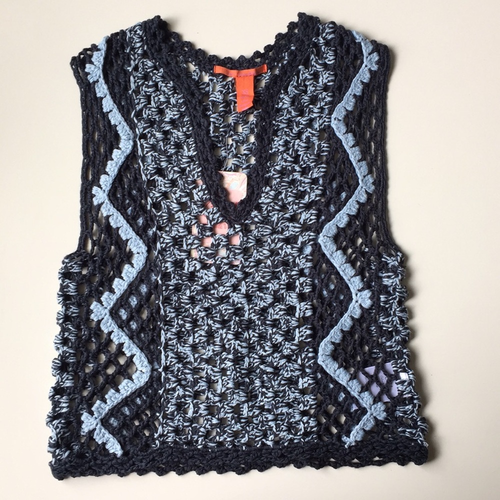Chelsea&Violet knit crochet crop top XS